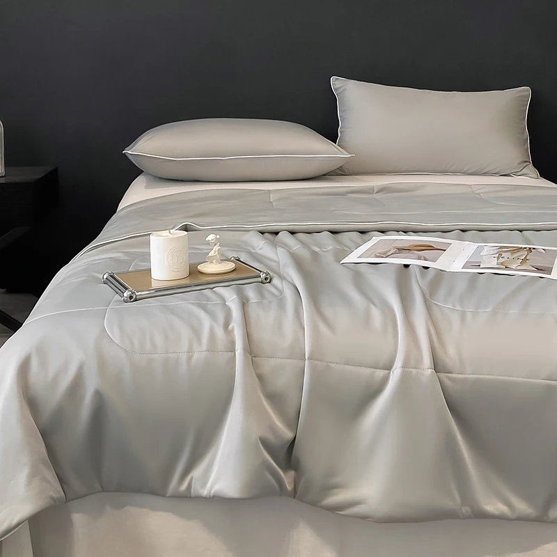 Air Condition Cooling Comforter Solid Color Cooling Blankets for Hot Sleepers Breathable Soft Lightweight Summer Quilt Smooth