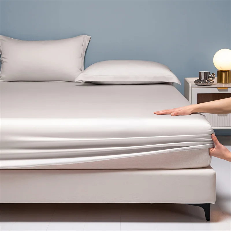 Premium Egyptian Cotton Bedding Fitted Sheet Elastic Band Around Mattress Cover Double Queen King Size Bed Cover No Pillowcase