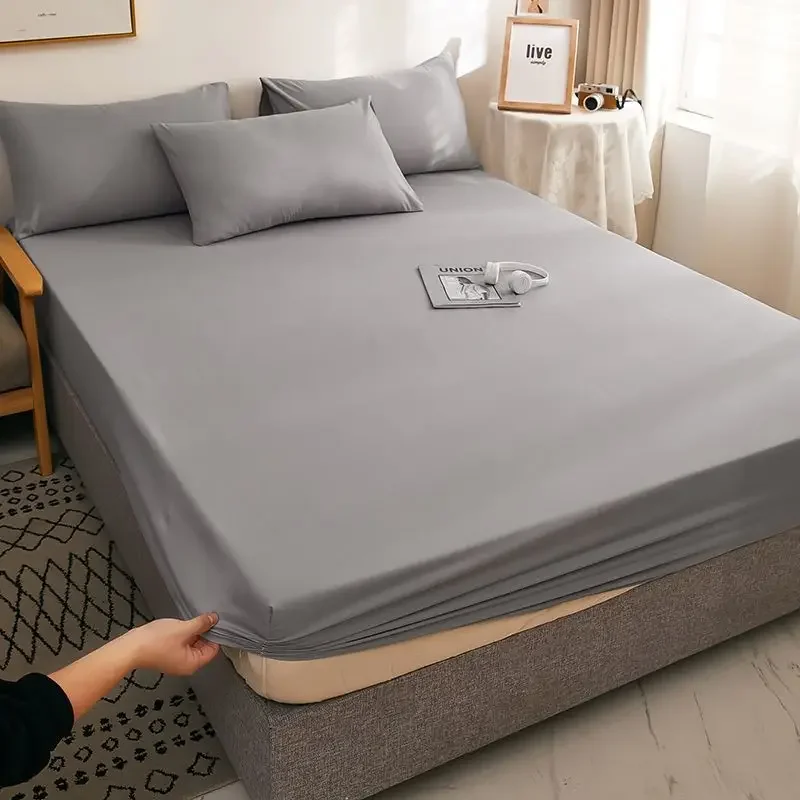 WASART Elastic fitted sheet mattress protector cover couple bedroom luxury double bed bedding queen king size bedsheet 90/150cm