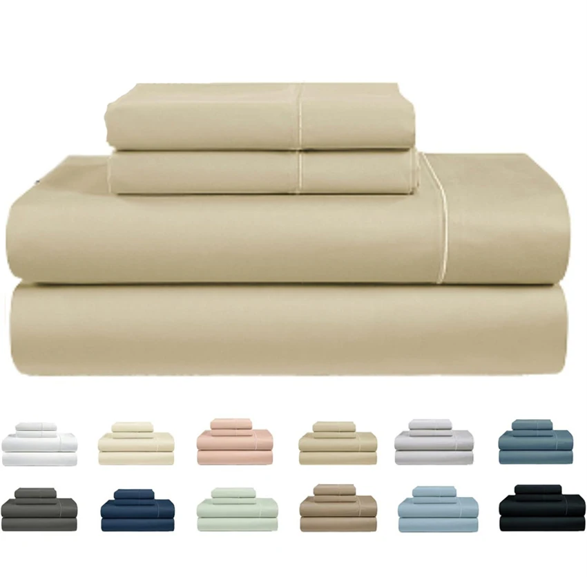 Luxury 4/6pcs Egyptian Cotton Bed Sheet Set 800 Thread Count Bedding Set Ultra Soft Smooth Fitted Sheet Flat Sheets Pillowcase