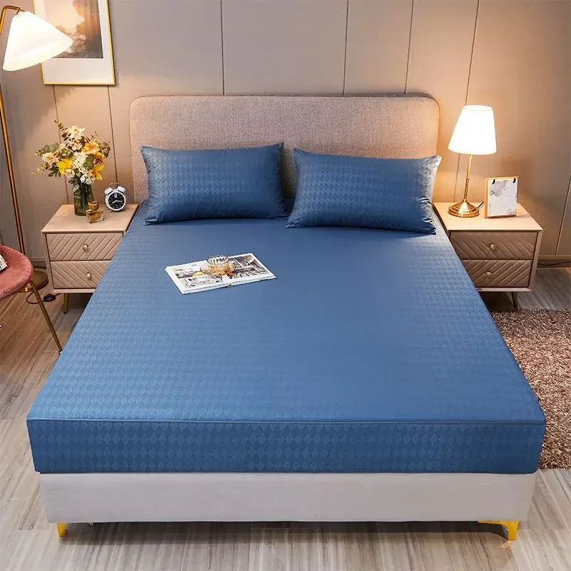 WASAR 6-Side fully enclosed mattress protector cover with zipper luxury bedding single double bed sheet protection pad king size