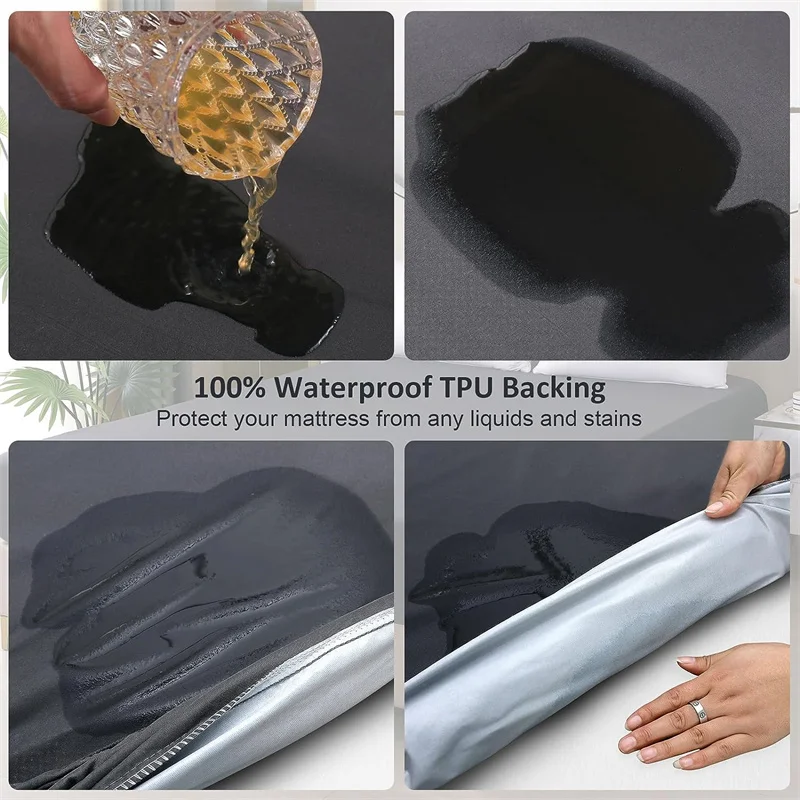Waterproof Mattress Protector Breathable Smooth Mattress Cover Anti-mite Bed Cover Twin Queen King Size Bed Elastic Fitted Sheet