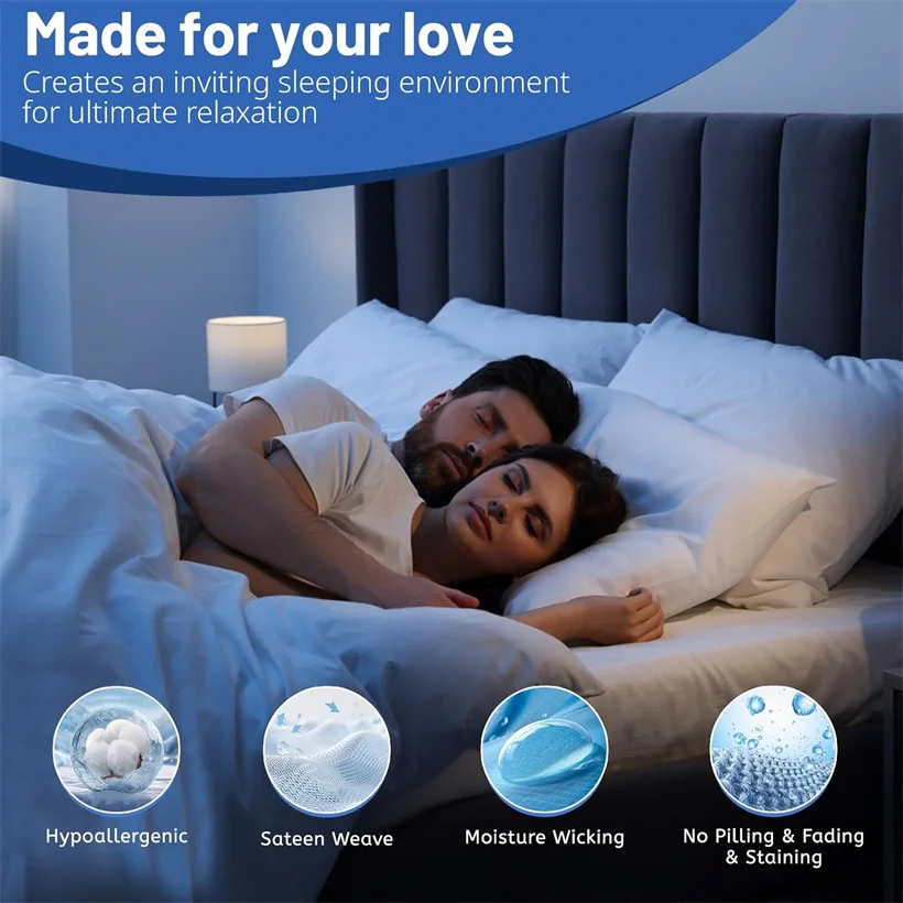 100% Egyptian Cotton Bed Sheet Set 1600 Thread Count Bedding Set Luxury Flat Top Sheet Fitted Bed Sheets Pillowcase Smooth Soft