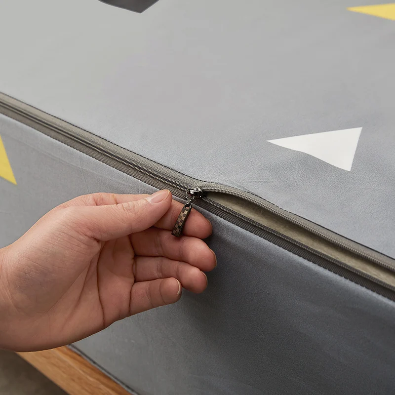 6-Sided Waterproof Mattress Cover with Zipper Customized Size Soft Fitted Sheet Antibacterial Breathable Mattress Pad Protector