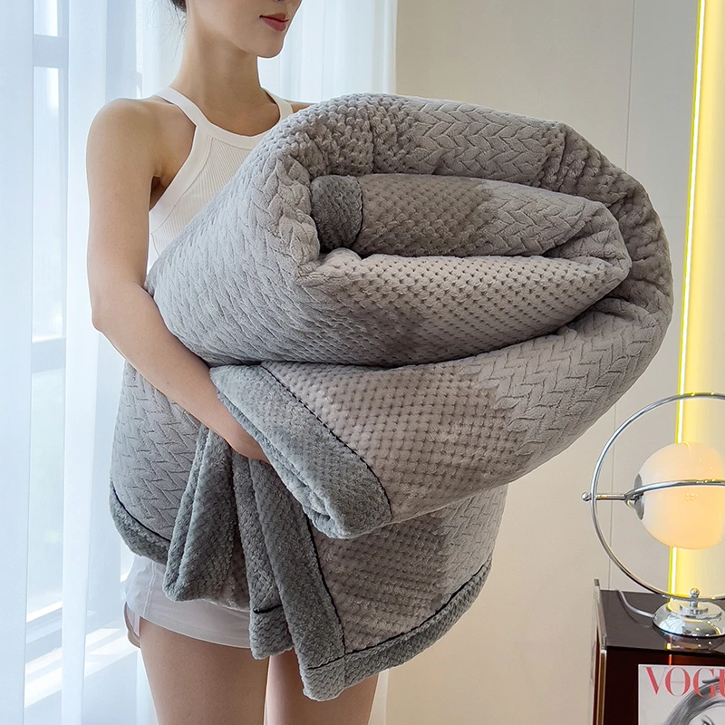 Fluffy Coral Velvet Blanket New Fleece Plush Comfortable Thickened and Warm Soft Sofa Cover Throw Blankets Luxury Bed Blanket
