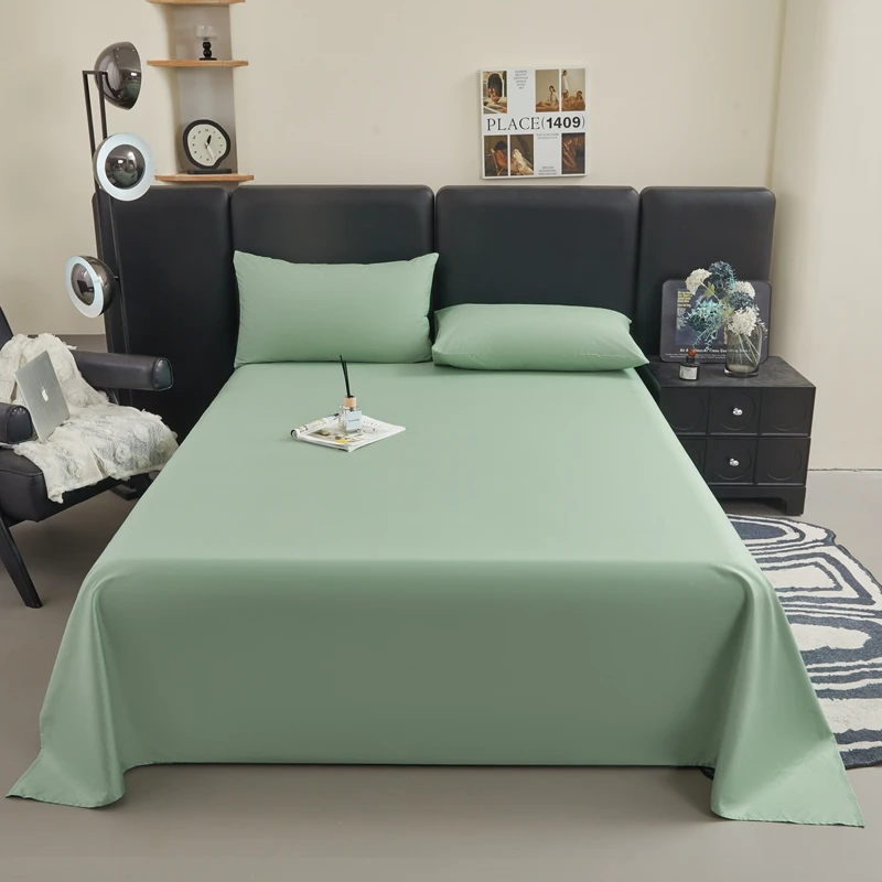 WASART Summer pure cotton flat bed sheet and pillowcase 150x190 bedroom couple bed linen sets luxury single double bed king size