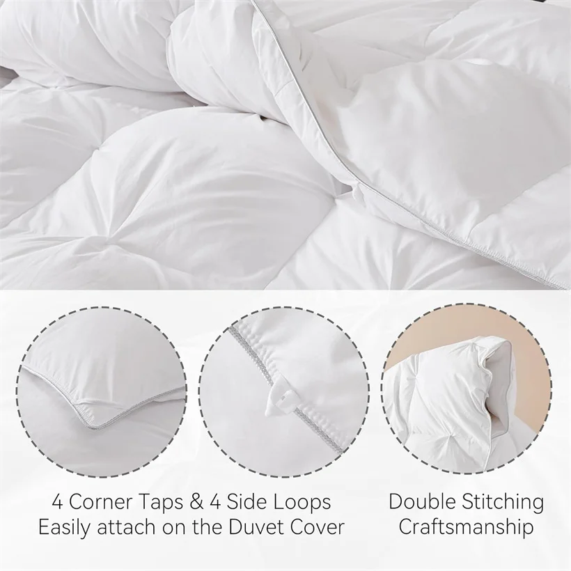 High End White Goose Dwon Comforter 3D Fluffy Luxury Duvet Insert Quilted Five-Star Hotel Winter Thick Cozy Quilt Customized