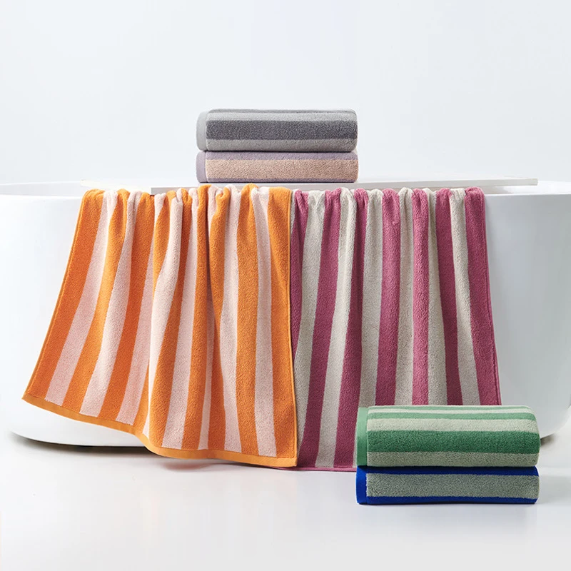 Battilo Plaid Cotton Bath Towels Set Soft Absorbent Daily Cleansing Face Hand Towel Set Patterned Lightweight Towel for Bathroom
