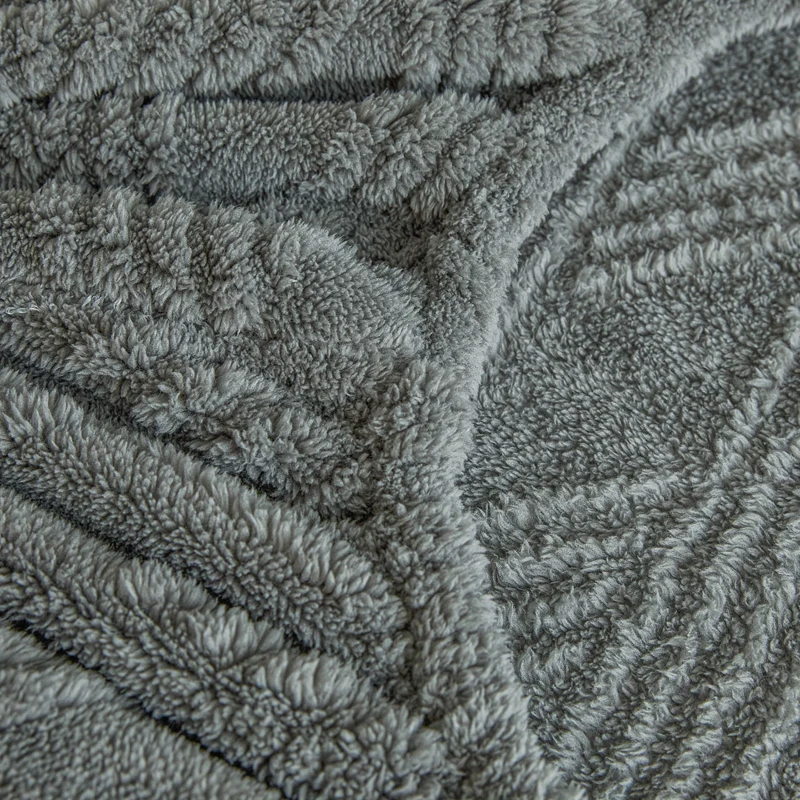 WASART Soft warm coral fleece fitted sheet elastic mattress protector cover plaid jacquard winter fluffy plush bed linen 180x200