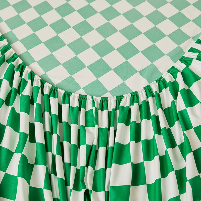 Nordic Bedspreads 100% Cotton Mattress Cover All-around Elastic Band Fitted Bed Sheet for Queen King Double Single Bed Easy Care