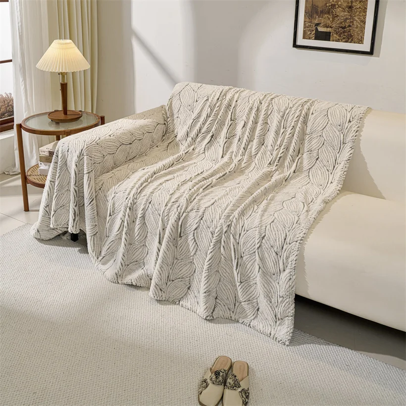 Sofa Towel with Full Coverage Ins Cream Style Plush Fleece Camping Blanket Sofa Cushion Cover Thick Warm Universal All Inclusive