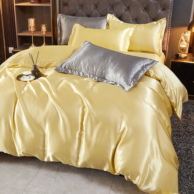 WASART Luxury satin rayon bedding set summer white duvet cover single double queen king size quilt cover 150/180 comforter cover