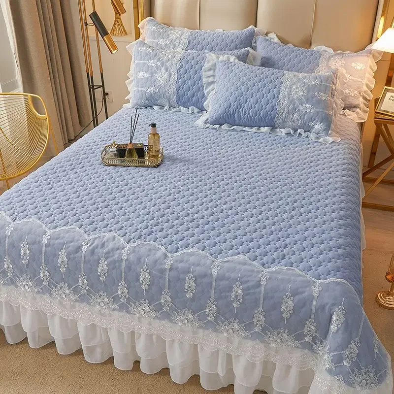 WASART Quilted thicken white bed sheet summer bedspread couple 2 people bed linens luxury double bed bedding king size 180x200cm