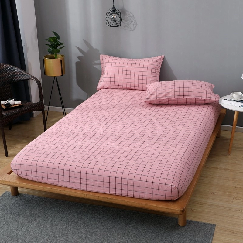 100% Cotton Bed Sheet Soft Comfortable Mattress Protector Cover,Classic Plaid Style,140x200 160x200 180x200..19 Sizes