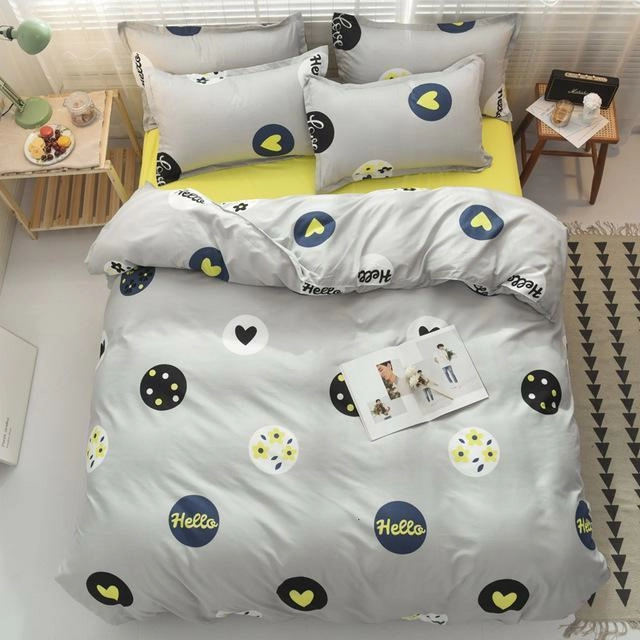 J5 Bedding Set Jpcs King Duvet Cover/ Quilt Cover/comforter Cover + 2 Pillowcase Bed Cover Size 150*200/180*220/200*200/220*240